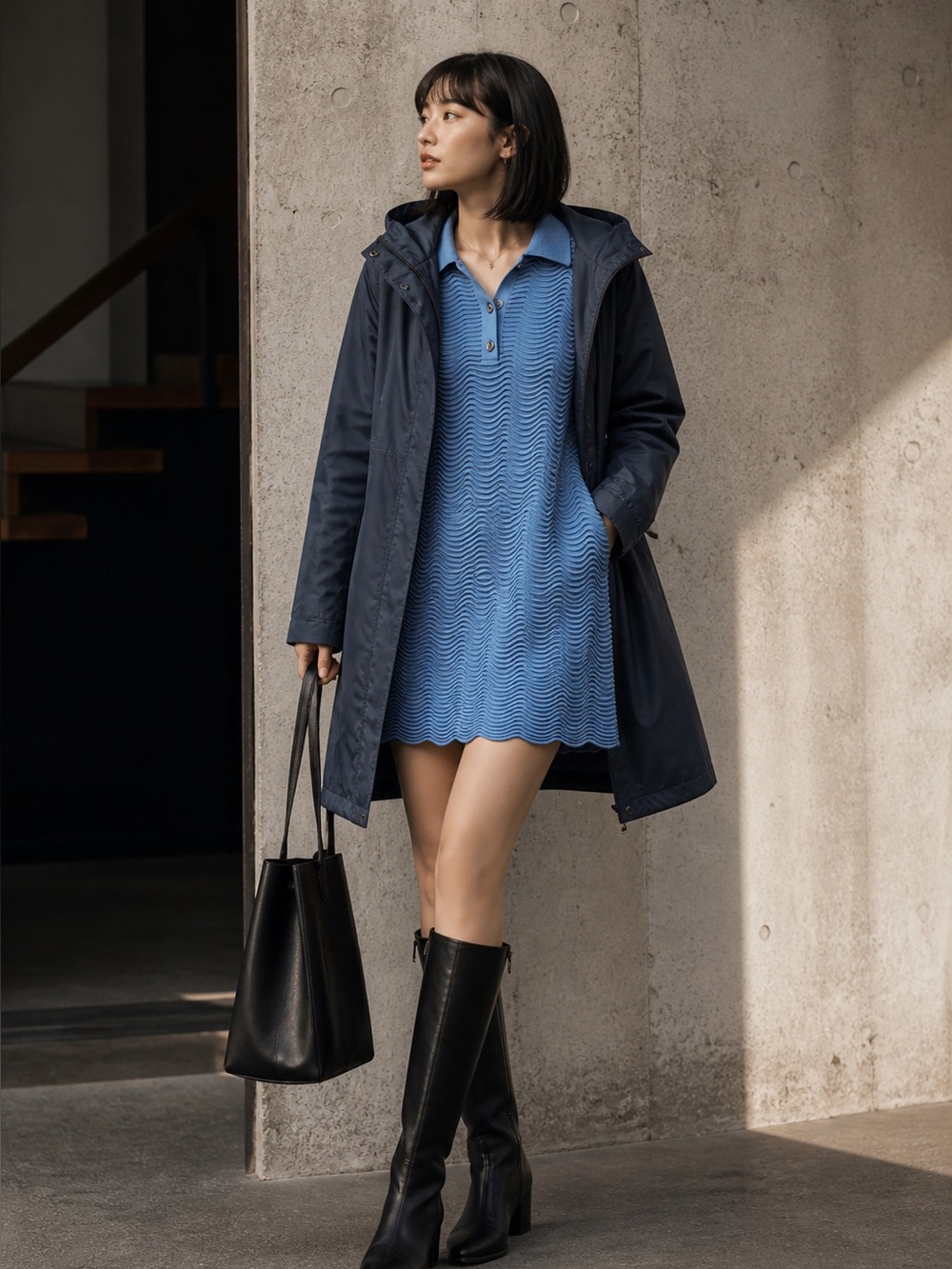 Talbots Blue Wave Mini Dress